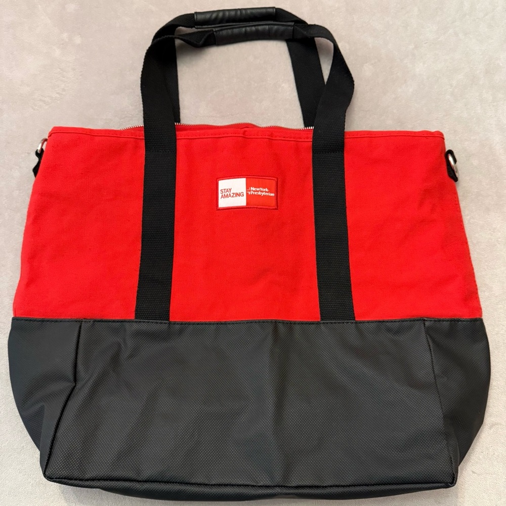 NewYork-Presbyterian Duffel Bag Red Black Canvas Gym Travel Stay Amazing